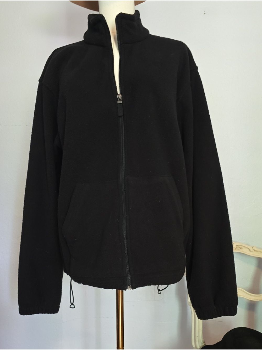 Men's Reel Legends Sportsman's Zip Front  Mock Neck Black Fleece Jacket M, NWT